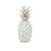 6 x 14 Silver Polystone Pineapple Fruit Sculpture, by DecMode