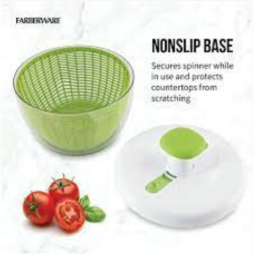 Farberware Professional Plastic Salad Spinner Green with White Lid