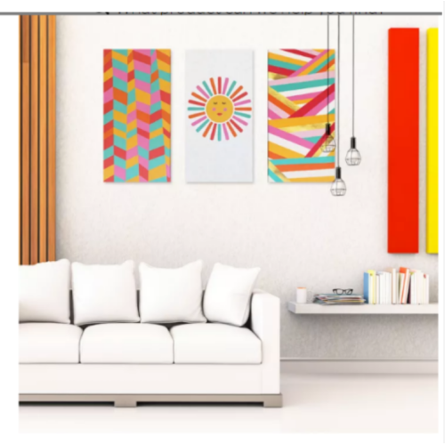 Wild Sage™ Geometric Sun 15-Inch x 30-Inch Canvas Wall Art (Set of 3)