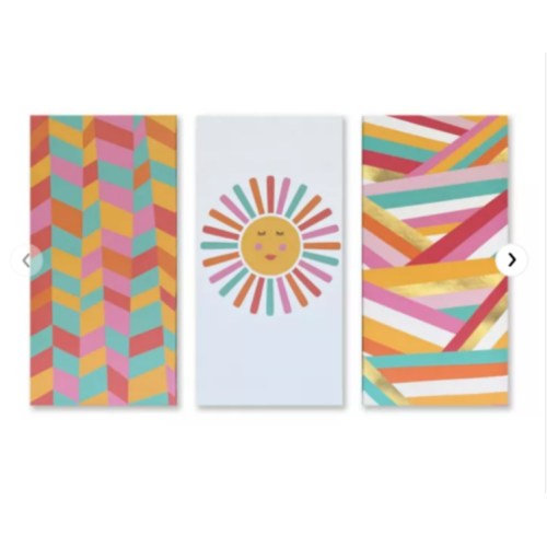 Wild Sage™ Geometric Sun 15-Inch x 30-Inch Canvas Wall Art (Set of 3)