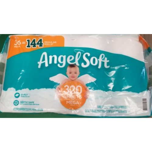 Angel Soft Toilet Paper 36 Mega Rolls= 144 Regular Rolls