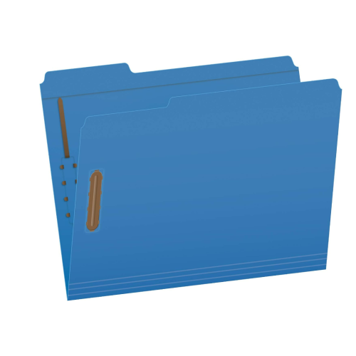 Pendaflex Fastener Folders, 2 Fasteners, Letter Size, Blue, 1/3 Cut Tabs in Left, Right, Center Positions, 50 per Box 