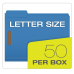 Pendaflex Fastener Folders, 2 Fasteners, Letter Size, Blue, 1/3 Cut Tabs in Left, Right, Center Positions, 50 per Box 