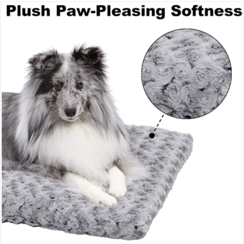 MidWest Quiet Time Dog Bed & Crate Mat, Deluxe Ombre Swirl, 30, Gray