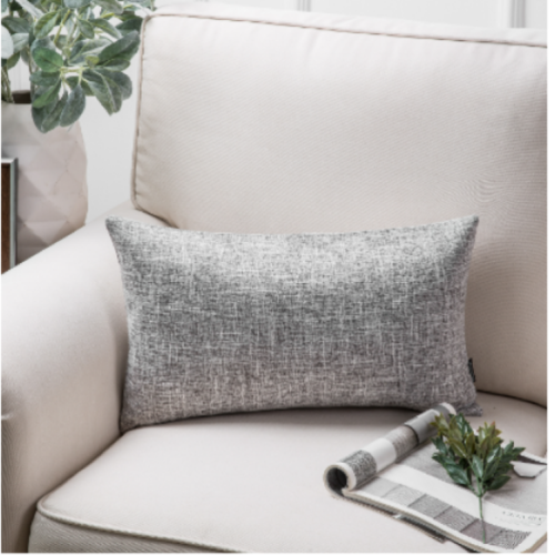 Phantoscope Textural Faux Linen Series Decorative Throw Pillow, 12" x 20"