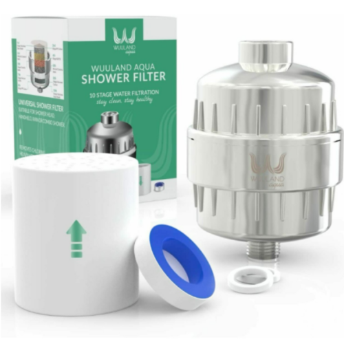 Wuuland High Output 10-Stage Shower Filter - Water Filter - Reduces Dry Itchy Skin 2 pack