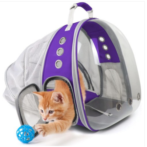 PROKEI Cat Backpack Carrier,Expandable Pet Bubble Backpack Airline Approved, Pet Travel Carrying Bag for Small Medium Cats and Puppy with Hiking Walking Outdoor Use