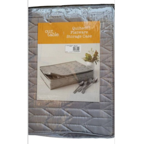 Our Table™ Quilted Flatware Storage Case in Grey