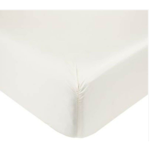 Nestwell Cotton Percale 400-Thread-Count Fitted Sheet - Egret