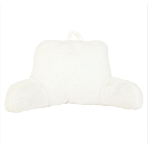 Mainstays Faux Fur Plush Bedrest Pillow, Specialty Size, Ivory, 1 Piece