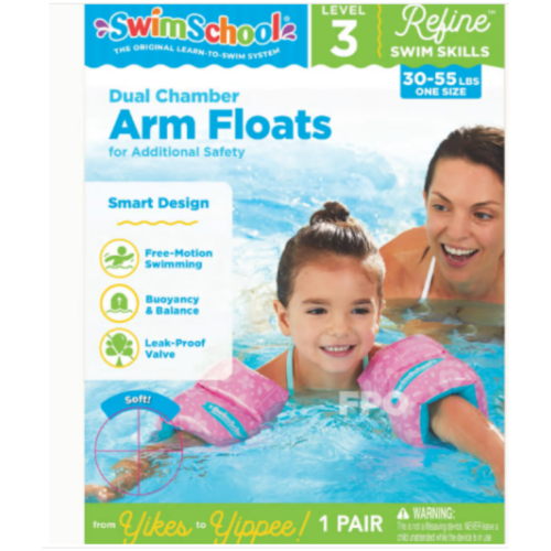 Aqua-Leisure SwimSchool Dual-Chamber Arm Floats for Kids