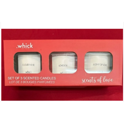 .Whick - Set of 3 Scented Candles - Cloud Nine, Lovesick, Scent of Love