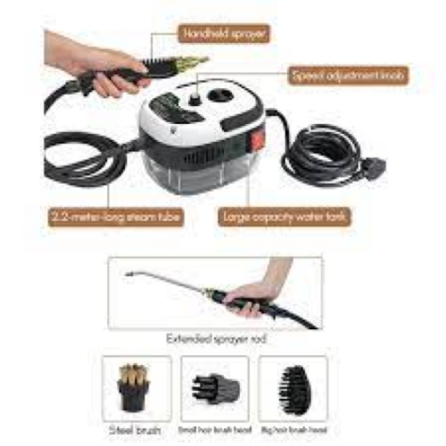 Steam Cleaner, Handheld High Temperature Pressurized Steamer for Cleaning, with 3Pcs Brush Heads 