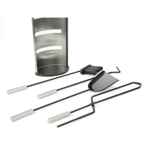 Mind Reader Fireplace Tool Set, 4 Piece, Silver