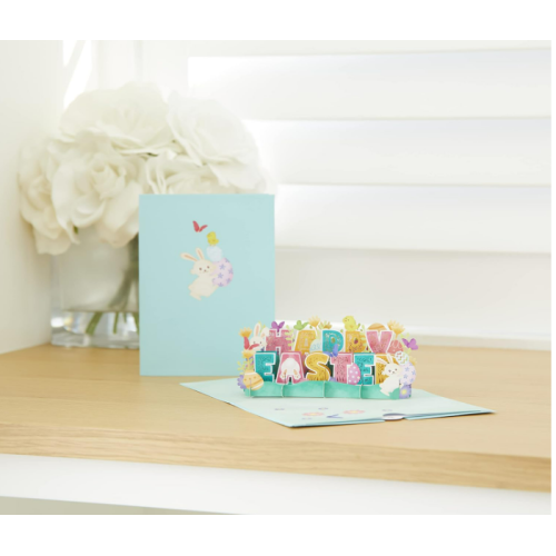 Lovepop Happy Easter Pop-Up Card – Easter Card – Handcrafted 3D Pop-Up Greeting Card for Her – Easter Card, 5 x 7”