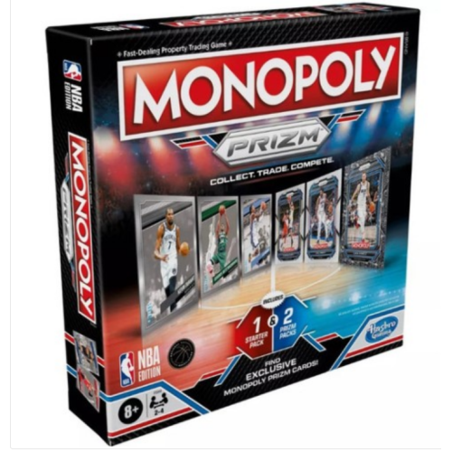 NBA Monopoly 2022-23 Prizm Basketball Board Game [1 Starter Set Pack & 2 Booster Packs]