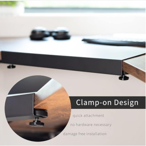 VIVO Clamp-on 17 Inch Corner Desk Connector Platform For L-Shaped Workstations