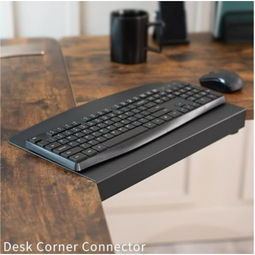 VIVO Clamp-on 17 Inch Corner Desk Connector Platform For L-Shaped Workstations