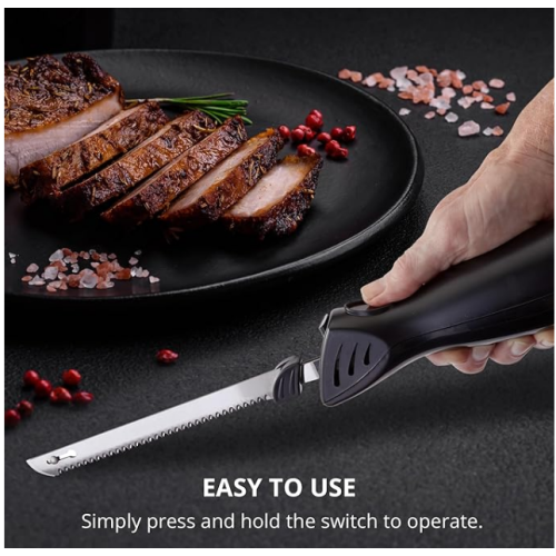 Professional Grade Electric Knife | Easy Slice Electric Kitchen Knife For Carving Meats, Bread, Turkey, and More