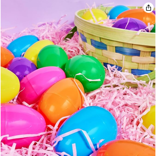 Easter Eggs 3” - 5 Colors Bright Fillable Easter Eggs – Easter Basket Stuffers - Empty Large Enough to Hold Toy and Candy - Plastic Easter Eggs Filler Bulk - Egg Hunt Kids Surprise -pack of 3