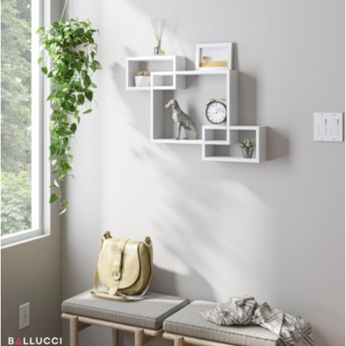 Wooden Cube Floating Wall Shelves Interlocking Wall Mount Box Shelves Horizontal