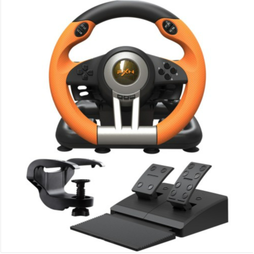 PXN V3 Pro Gaming Steering Wheel with Pedals - 180° Racing Wheel with Vibration Feedbac