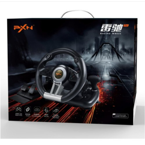 PXN V3 Pro Gaming Steering Wheel with Pedals - 180° Racing Wheel with Vibration Feedbac