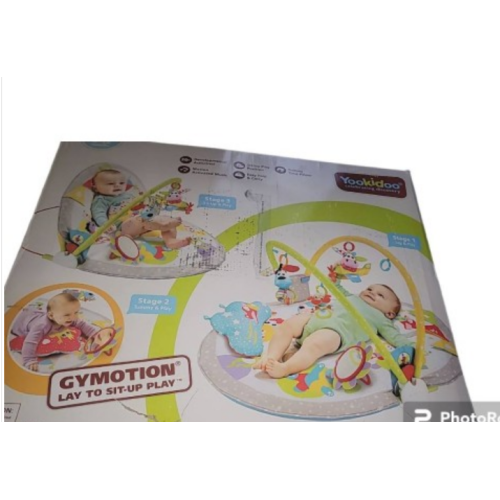 Yookidoo Baby Gym Lay to Sit-Up Playmat. 3-in-1 Newborns Activity Center with Tummy Time Toys, Pillow & Infant Miror. 0-12 Month