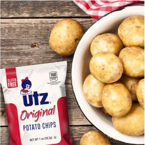 Utz Original 1 Oz Bags, 42 Count Crispy Potato Chips Made from Fresh Potatoes, Crunchy Individual Snacks to Go, Cholesterol Free, Trans-Fat Free, Gluten Free Snacks