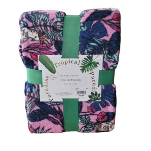 Tropical Paradise Flannel Throw