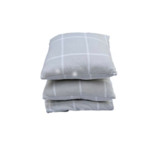 Simply Essential 3-Piece Windowpane Plaid Throw Blanket Feather Pillow Bundle