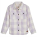 Outdoor Kids Sherpa-Lined Flannel Long-Sleeve Button-Down Shirt for Toddlers - Lilac/Cream Size S