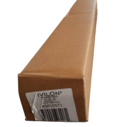 Ivilon Tension Curtain Rod - Spring Tension Rod for Windows or Shower, 24 to 36 Inch. Warm Gold