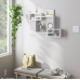 Wooden Cube Floating Wall Shelves Interlocking Wall Mount Box Shelves Horizontal