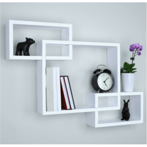 Wooden Cube Floating Wall Shelves Interlocking Wall Mount Box Shelves Horizontal