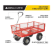 Gorilla Carts 800 Pound Capacity Heavy Duty Steel Mesh Versatile Utility Wagon Cart with Easy Grip Handle for Outdoor Hauling, Red