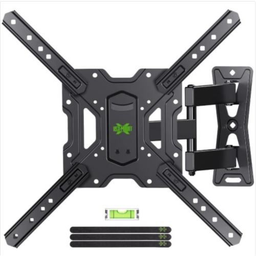 USX MOUNT UL Listed Full Motion TV Mount, Swivel Articulating Tilt TV Wall Mount for 26-55Inch LED, 4K TVs, Wall Mount TV Bracket with VESA 400x400mm Up to 77lbs, Perfect Center Design -XMM006-2