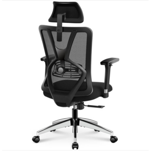 Ticova Ergonomic Office Chair - High Back Desk Chair with Adjustable Lumbar Support & 3D Metal Armrest - 130°Reclining & Rocking Mesh Computer Chair with Thick Seat Cushion & Rotatable Headrest