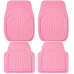 CAR PASS Leather Car Floor Mats -3D Waterproof All Weather, Universal Trim to Fit & Anti-Slip Burr Bottom Safety & Light Easy Clean Install for SUV Truck Auto (Pink) 4 Piece Sedan Van