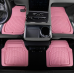 CAR PASS Leather Car Floor Mats -3D Waterproof All Weather, Universal Trim to Fit & Anti-Slip Burr Bottom Safety & Light Easy Clean Install for SUV Truck Auto (Pink) 4 Piece Sedan Van