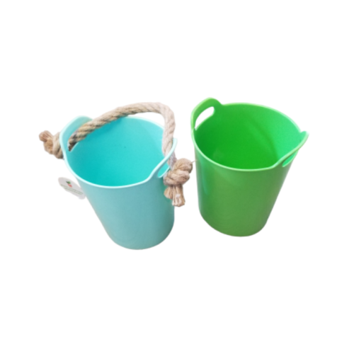 2 Wheat Straw Fiber Garden Bucket Blue & Green - Max Load 10 Lbs