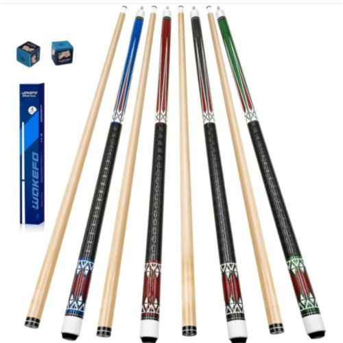 Billiard Pool Cue Stick: 58 inch Pool Sticks Set of 4, 13mm Tip Pool Cues Billiard Cue Sticks Maple Wood Pool Table Sticks for Professional Billiard Players 18 19 20 21 oz