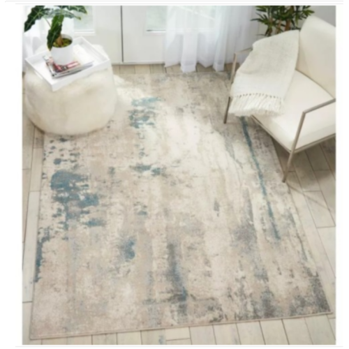 NOURISON Maxwell Beige/Taupe/Teal Indoor Area Rug 5ft x 7ft