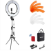 NEEWER Ring Light 18inch Kit: 55W 5600K Professional LED with Stand and Phone Holder, Soft Tube & Bag for Tattoo Lash Extension Barber Makeup Artist Studio Video Photography Lighting, RL-18