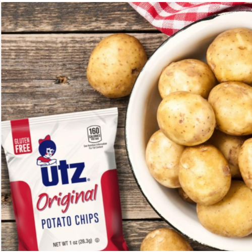 Utz Original 1 Oz Bags, 42 Count Crispy Potato Chips Made from Fresh Potatoes, Crunchy Individual Snacks to Go, Cholesterol Free, Trans-Fat Free, Gluten Free Snacks