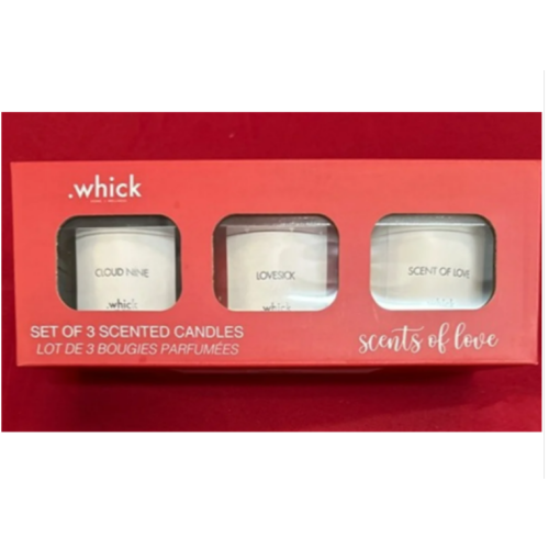 .Whick - Set of 3 Scented Candles - Cloud Nine, Lovesick, Scent of Love