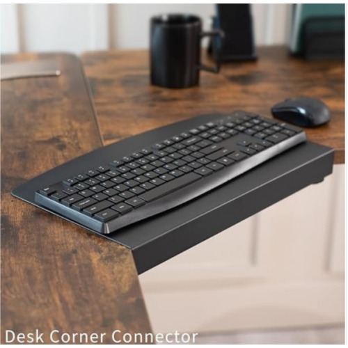 VIVO Clamp-on 17 Inch Corner Desk Connector Platform For L-Shaped Workstations