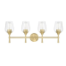 Sunset Lighting Four Light Stella Vanity - Clear Glass - With Champagne Gold Finish