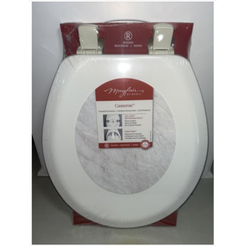 Mayfair By Bemis Cameron White Wood Round Toilet Seat Sta-tite Fasteners