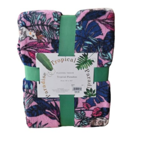 Tropical Paradise Flannel Throw